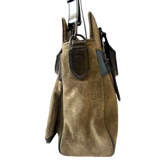 Rag & Bone Olive Green/Black Suede Leather Bag Purse - Picture 4 of 10